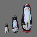 Etikoppaka Wooden Crafted Penguin 3 Nested Doll Set