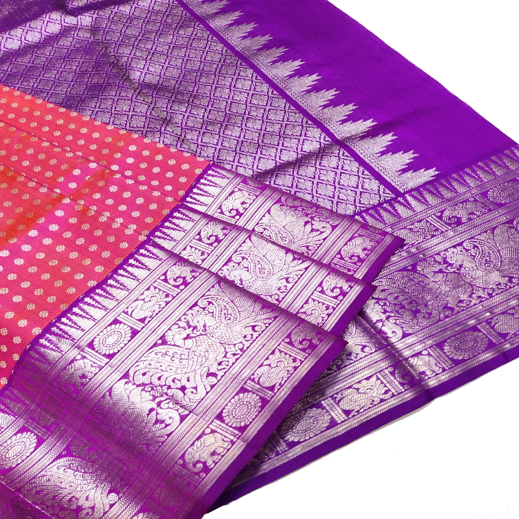 Handwoven Venkatagiri Pure Pattu Saree (Handloom & Silk mark Certified)