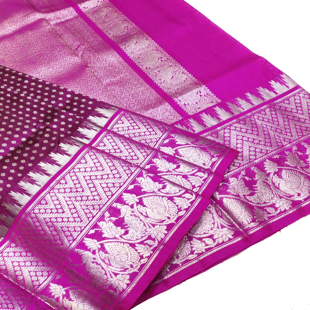 Handwoven Venkatagiri Pure Pattu Saree (Handloom & Silk mark Certified)