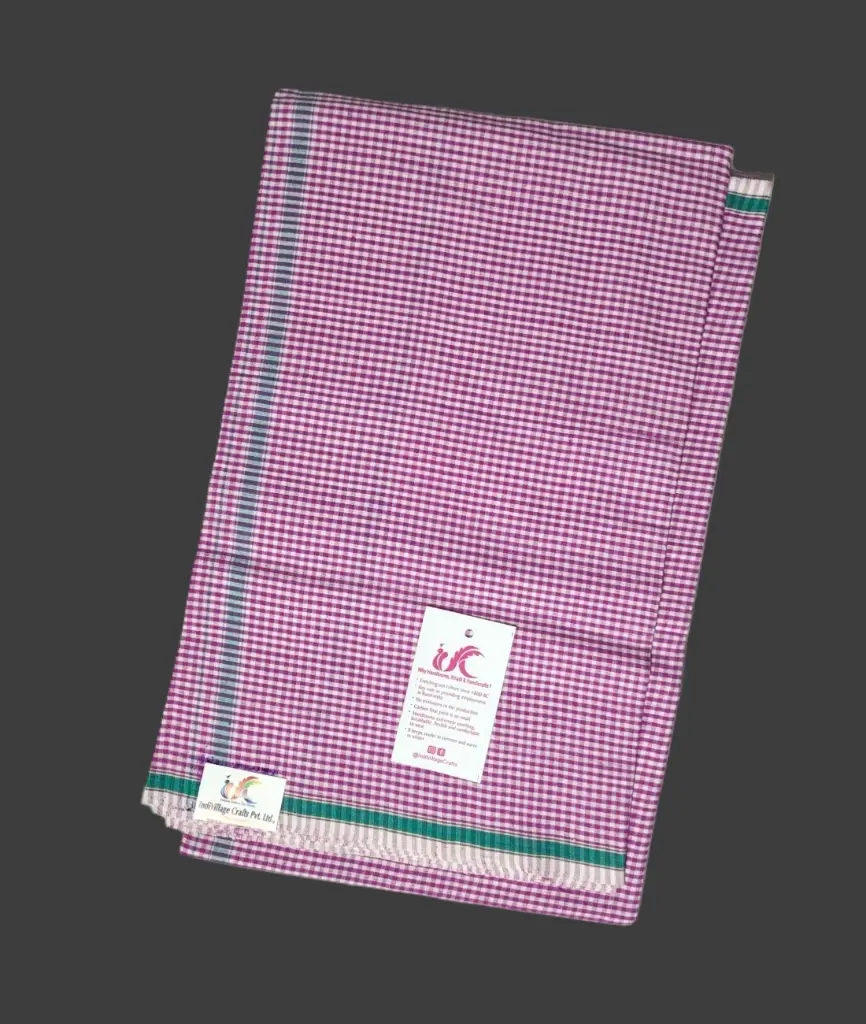 [100C6X4CHSRD] 100% Cotton Hand Woven Lungi