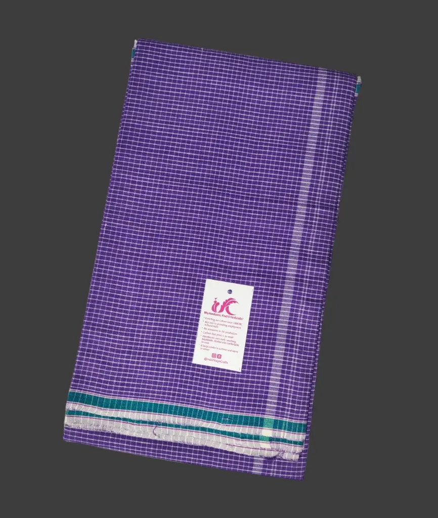 [100C6X4CHSVL] 100% Cotton Hand Woven Lungi