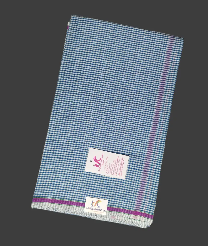 [100C6X4CKSLB] 100% Cotton Hand Woven Lungi