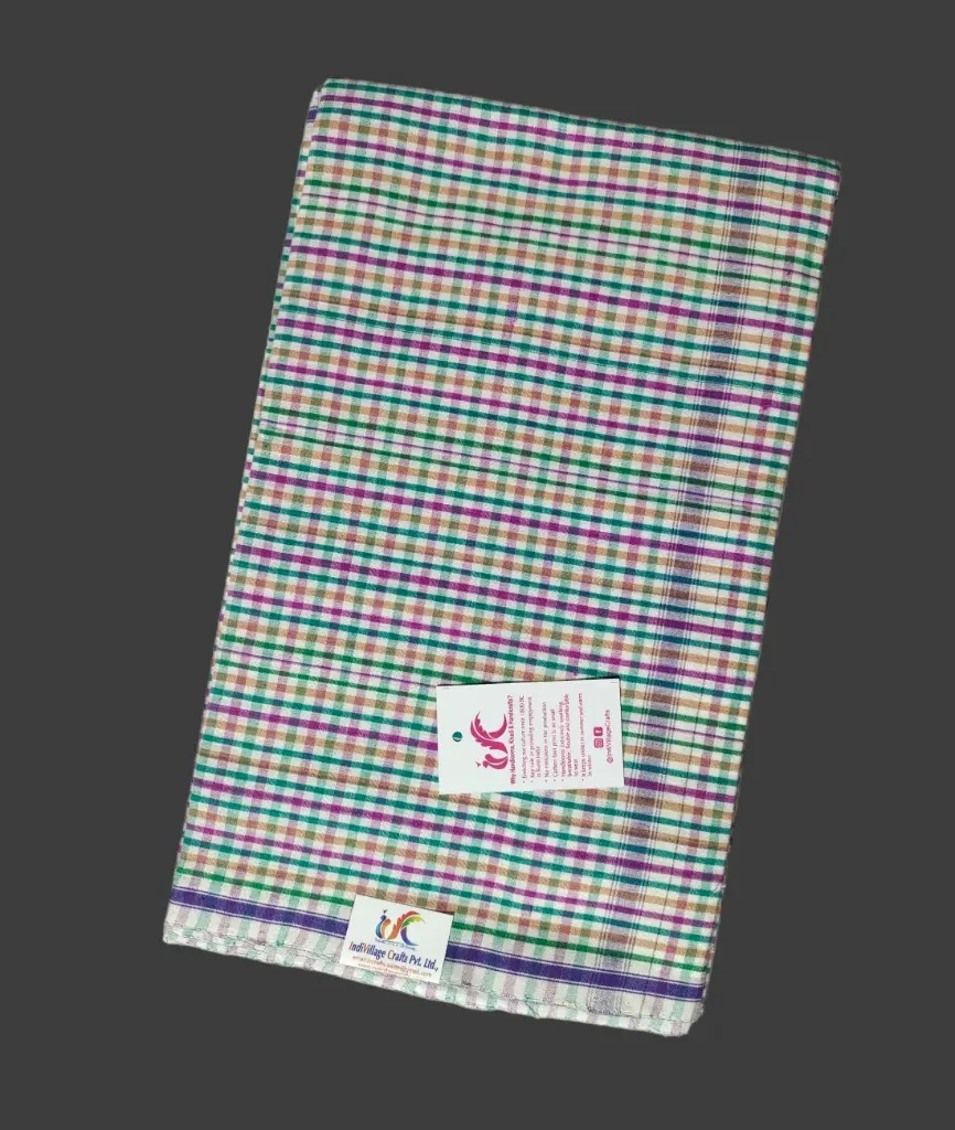 [100C6X4CKSMC] 100% Cotton Hand Woven Lungi