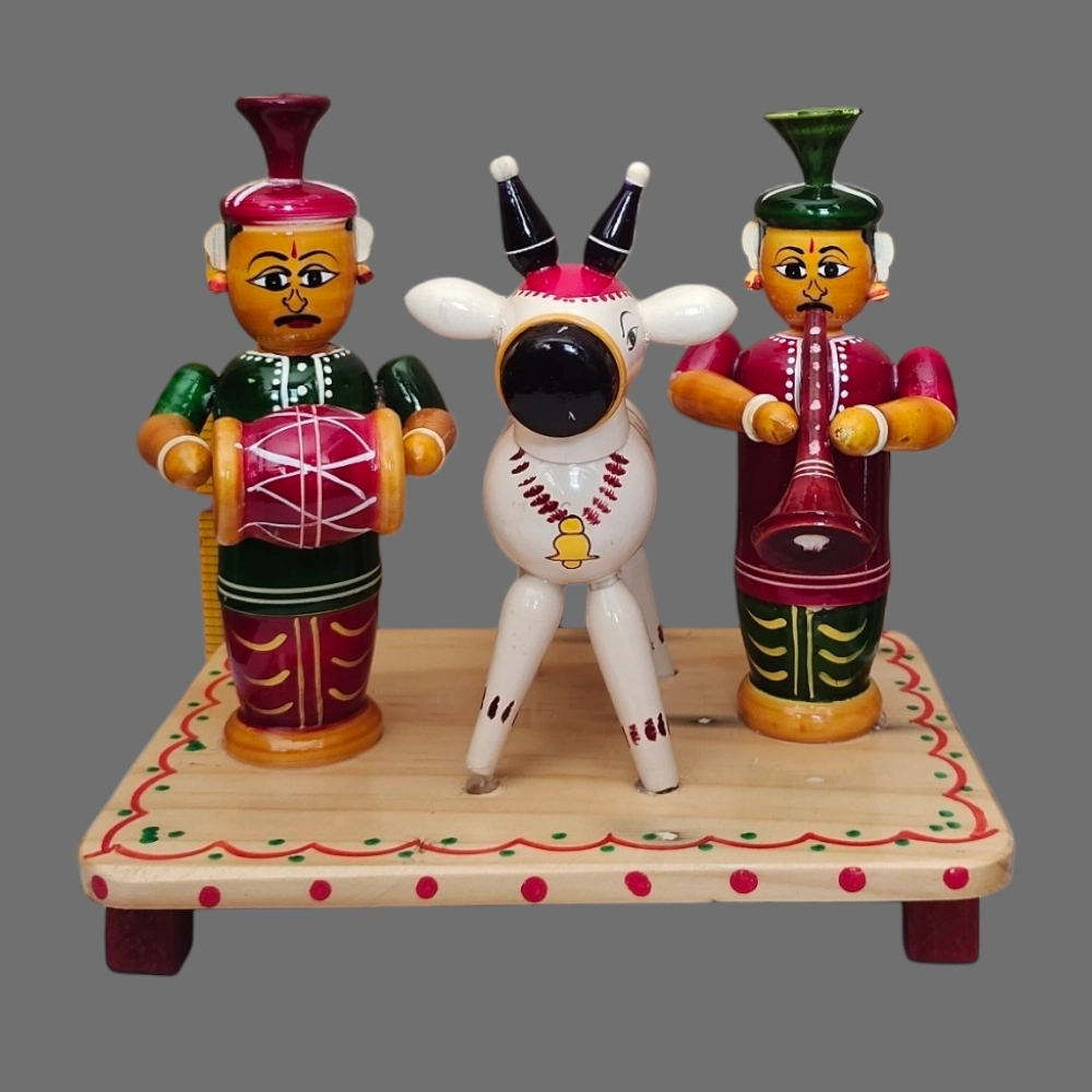 [WCEKGOX] Etikoppaka Home Decor Wooden Crafted Gangireddulu