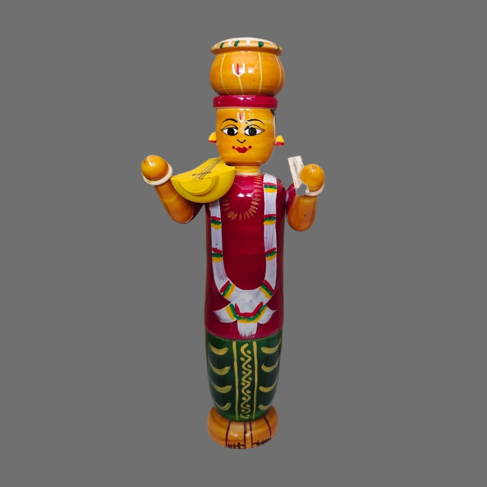 [WCEKHAR] Etikoppaka Home Decor Wooden Crafted Haridas Idol