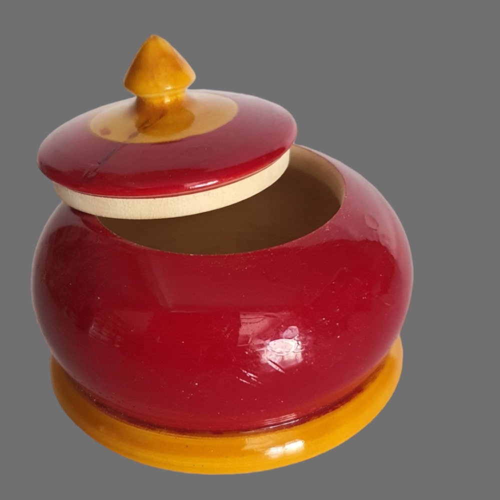 [WCEK1KUMKU] Etikoppaka Home Decor Wooden Crafted Kumkum Bharani Gifting