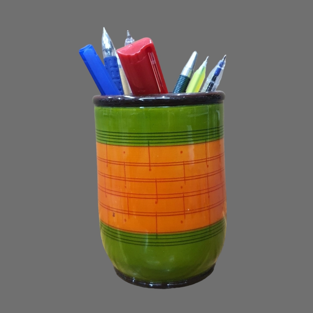 [WCEKGYP] Etikoppaka Wooden Crafted Pens Holder Cup