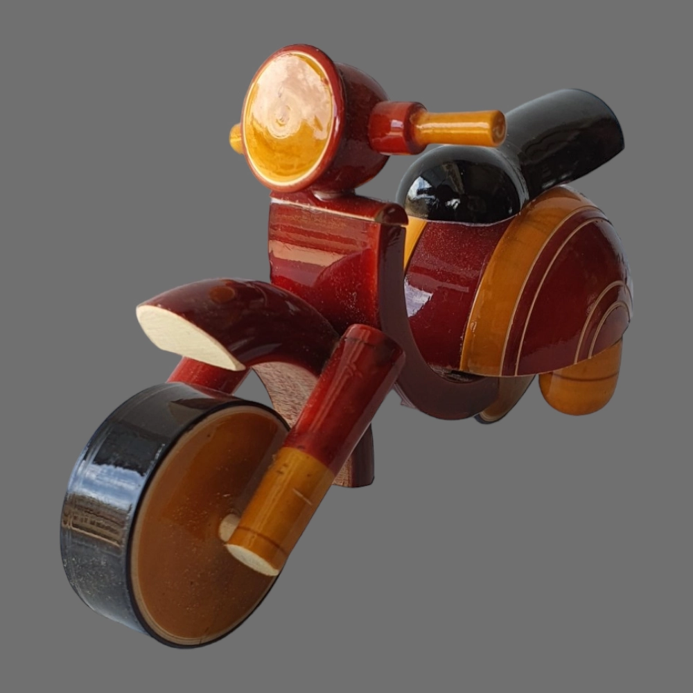 [WCEKRREDBI] Etikoppaka Home Decor Wooden Crafted Red bike