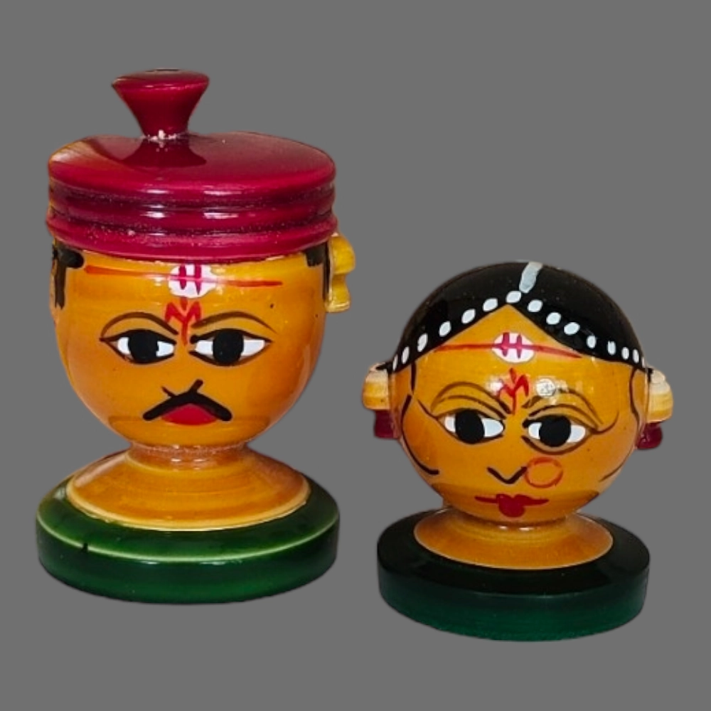 [WCEK2CH] Etikoppaka Home Decor Wooden Crafted Marriage Couple Set