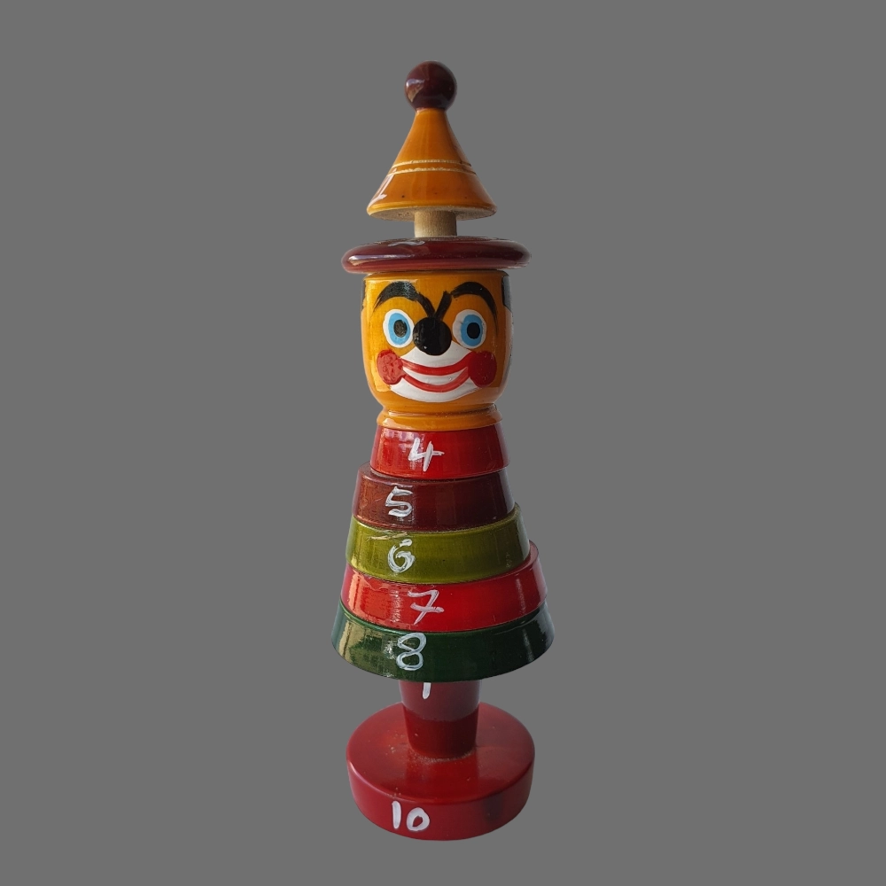 [WCEK1JC] Etikoppaka Wooden Crafted Toy Joker with Number Rings