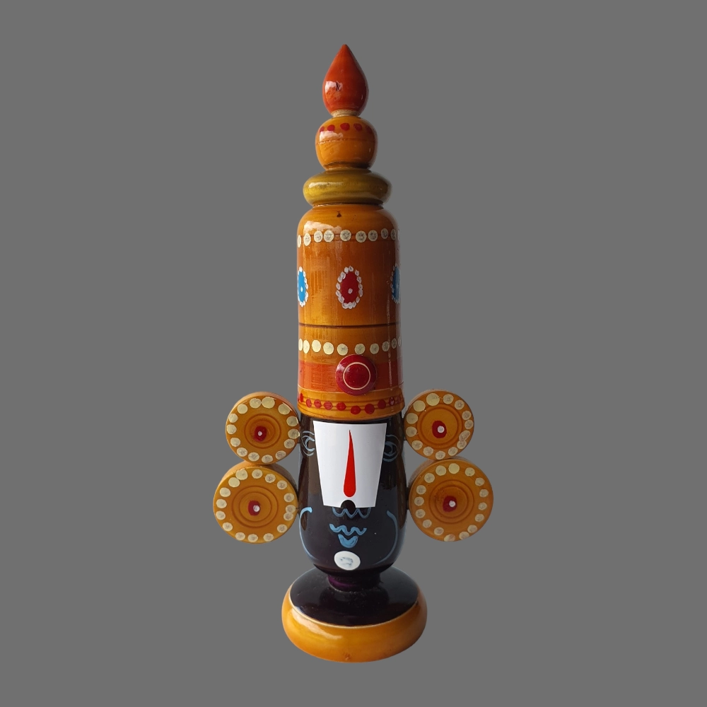 [WCEKSMLRDV] Etikoppaka Home Decor Wooden Crafted Lord Venkateswara Face