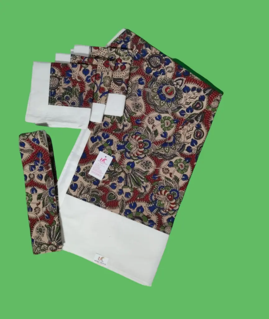 [DS3P56X80STN] Kalamkari Patch Work Diwan Set