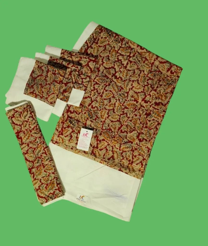 [DS3P56X80YEL] Kalamkari Patch Work Diwan Set