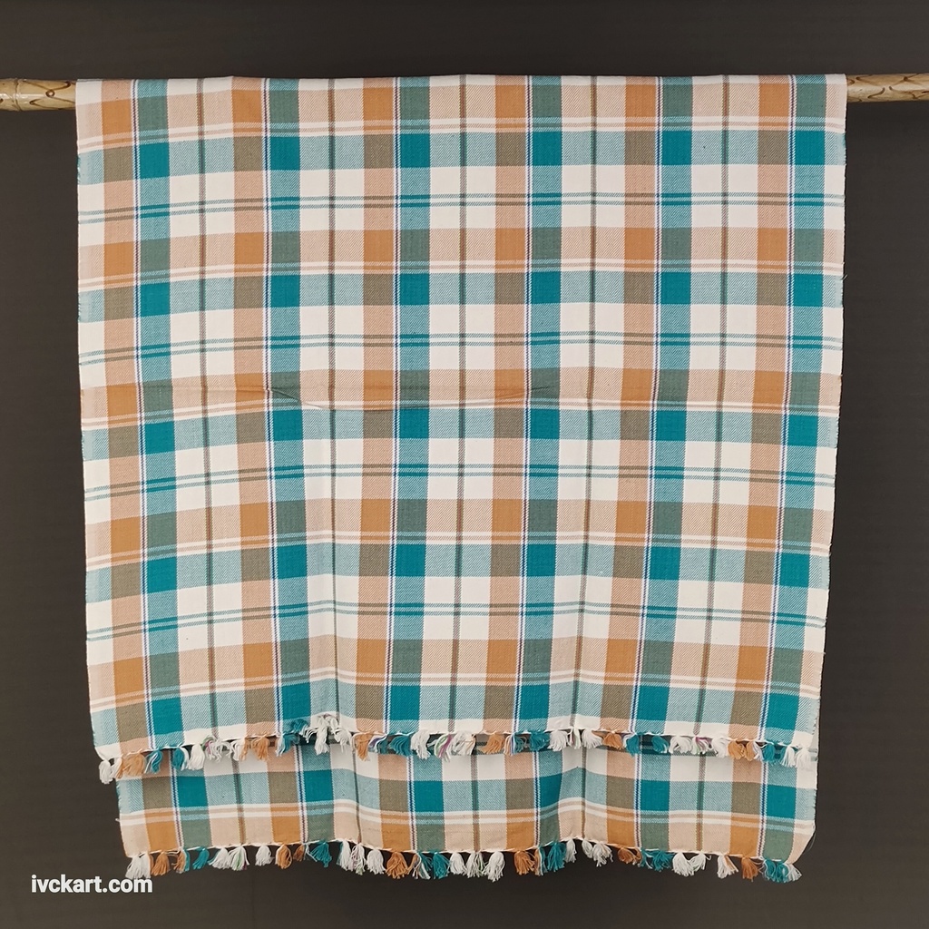 [100CH30X60BG] Soft Handwoven Checks Towels