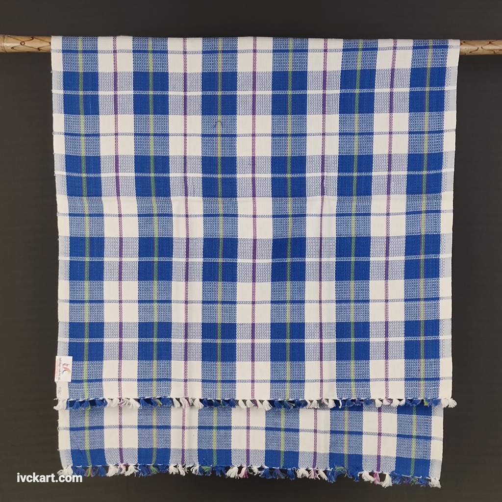 [100CH30X60BL] Soft Handwoven Checks Towels