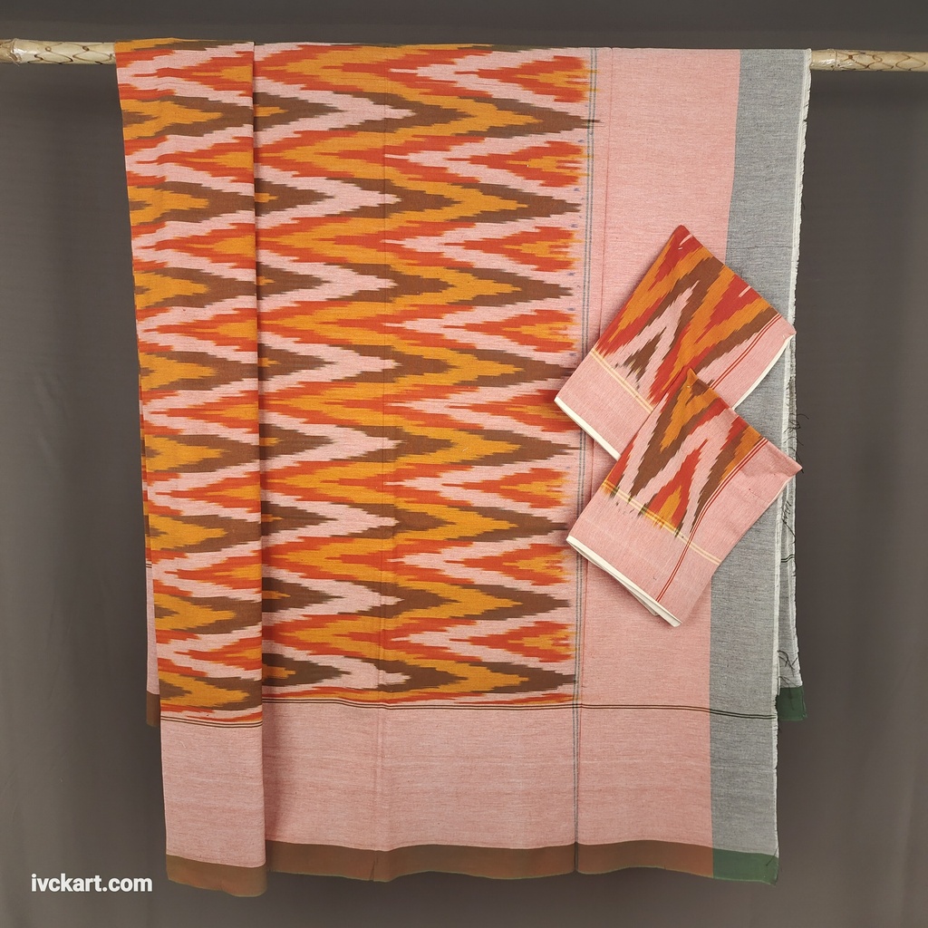 [HWIBDML.01] 100% Ikkat Bedsheet Double