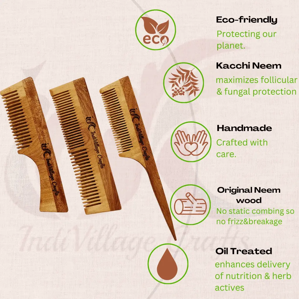 IVC-KACCHI NEEM WOODEN COMB