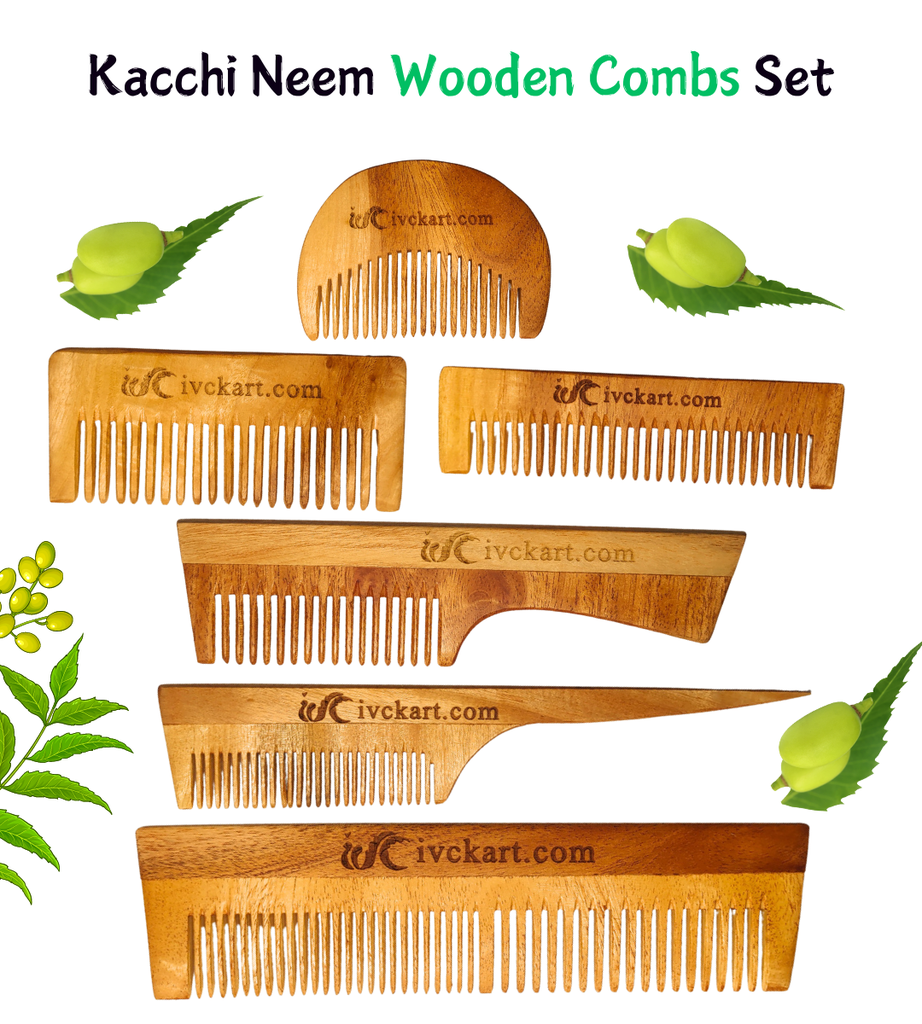 IVC KACCHI NEEM WOODEN COMBS
