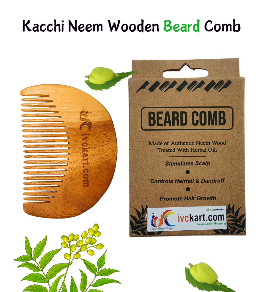[KNWBERDC] Kacchi Neem Wooden Beard comb