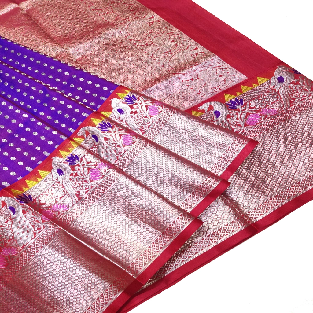 [VGSSRBL] Handwoven Venkatagiri Pure Pattu Saree
(Handloom & Silk mark Certified)