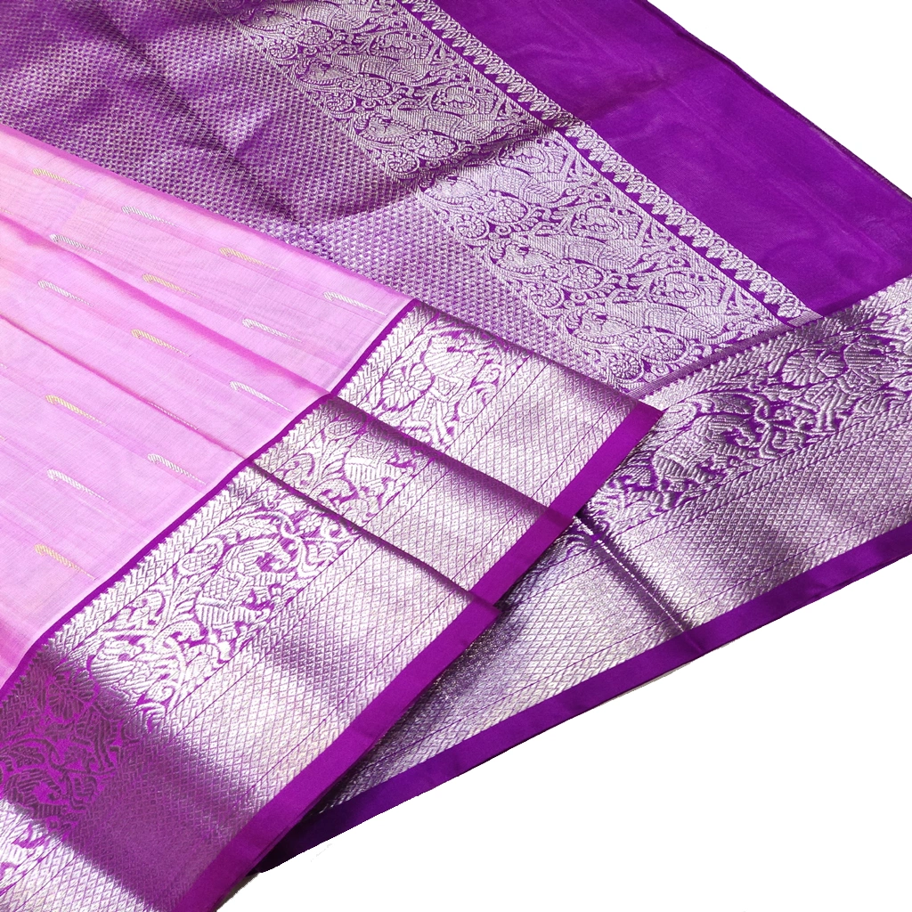 [VGSSPBQ] Handwoven Venkatagiri Pure Pattu Saree
(Handloom & Silk mark Certified)