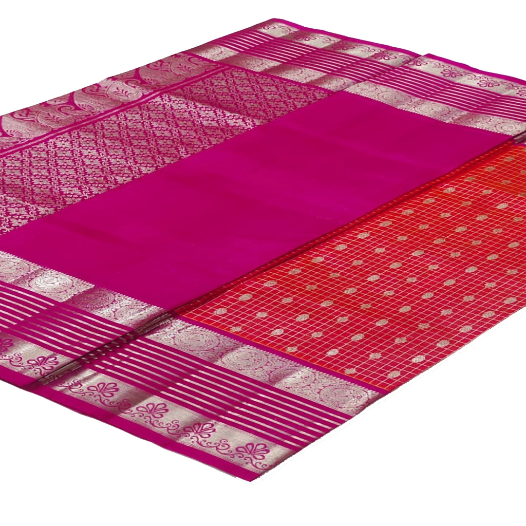 [VGSSRDZ] Handwoven Venkatagiri Pure Pattu Saree
(Handloom & Silk mark Certified)