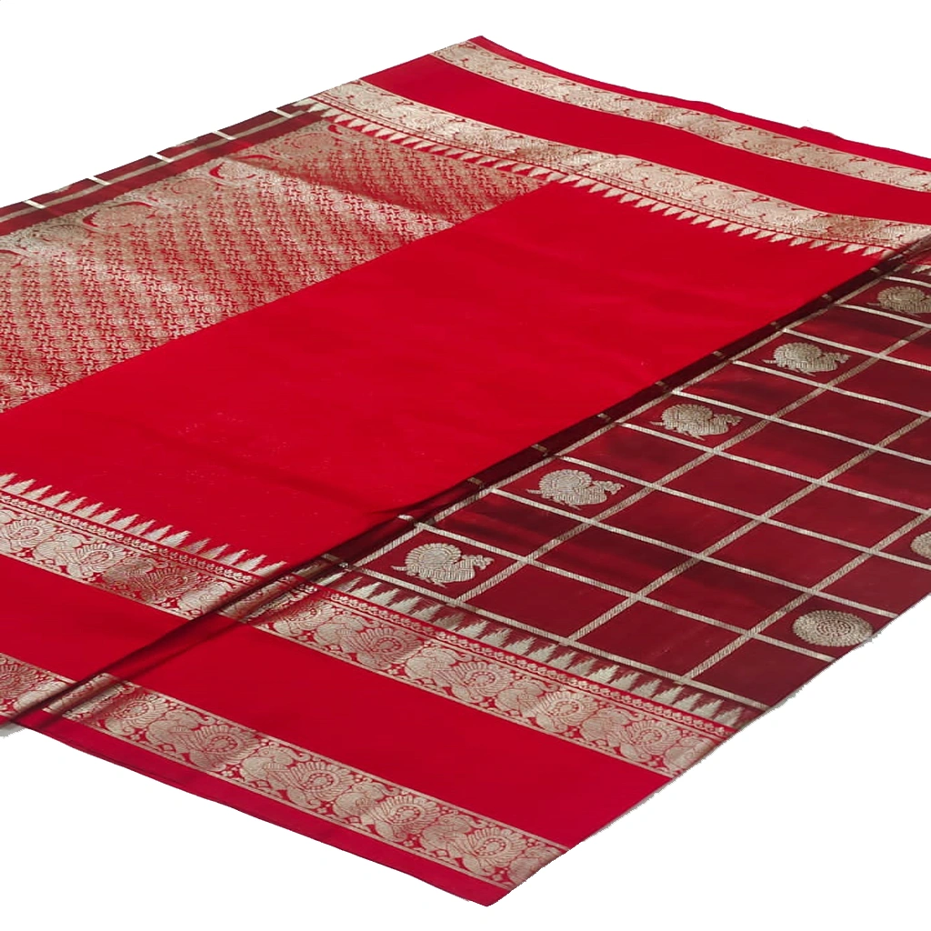 [VGSSROS] Handwoven Venkatagiri Pure Pattu Saree
(Handloom & Silk mark Certified)