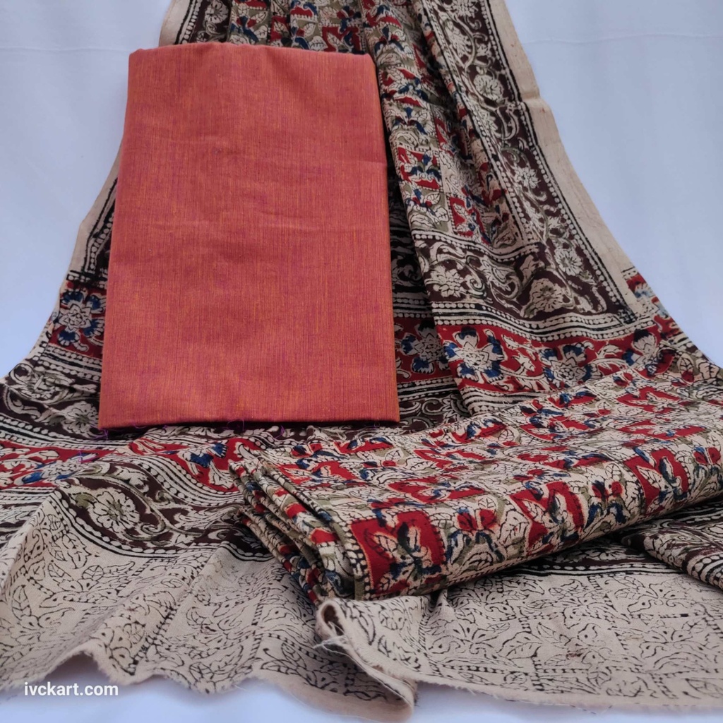 [KLKCDMOC] Handwoven Kalamkari Cotton Dress Materials