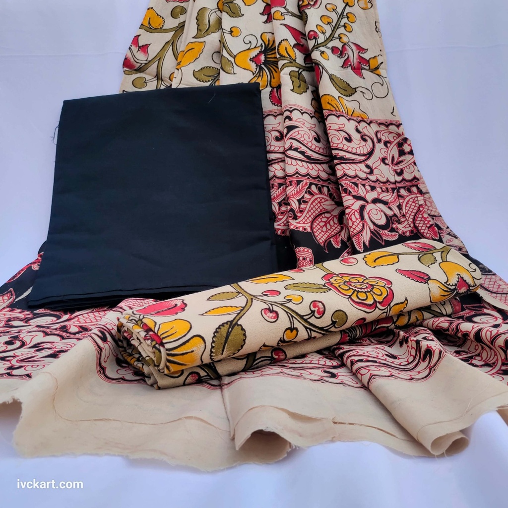 [KLKCDMBC] Handwoven Kalamkari Cotton Dress Materials