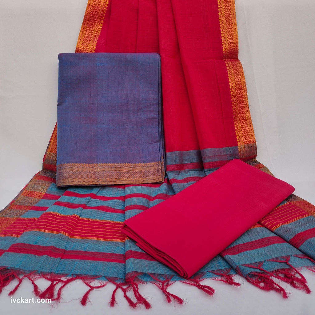 [MGCDMPB] Handwoven Mangalagiri Cotton Dress Materials 